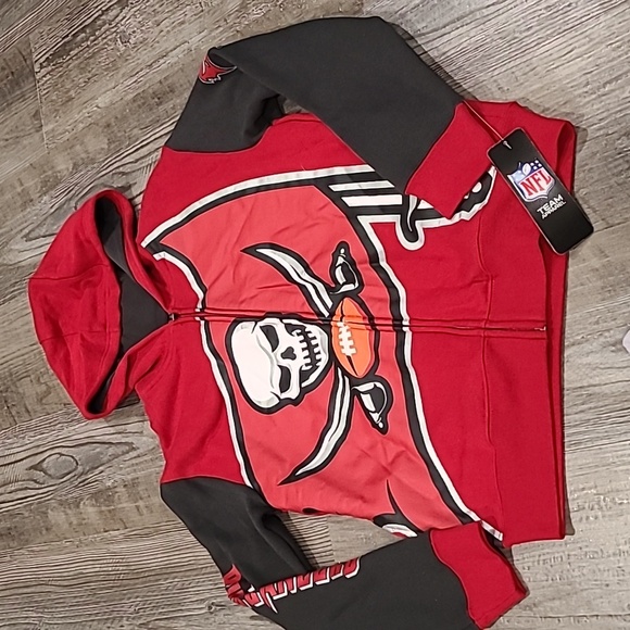 Tampa Bay Buccaneers Red/Black Poster Board Full-Zip Hoodie Size Medium 10/12 - Picture 4 of 8